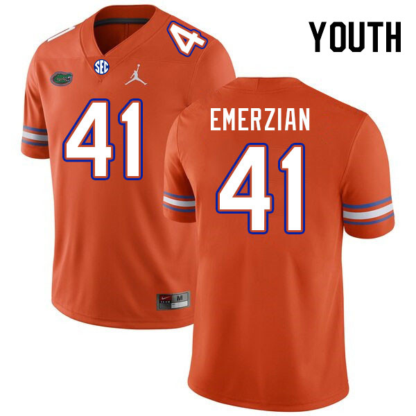 Youth #41 Ara Emerzian Florida Gators College Football Jerseys Stitched-Orange - Click Image to Close
